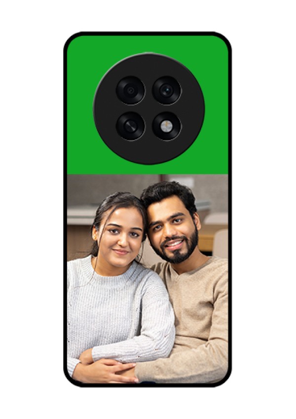 Oppo F31 Pro Plus 5G Custom Glass Phone Case - Green Pattern Design