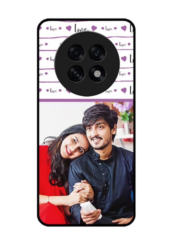 Oppo F31 Pro Plus 5G Custom Glass Phone Case - Couples Heart Design