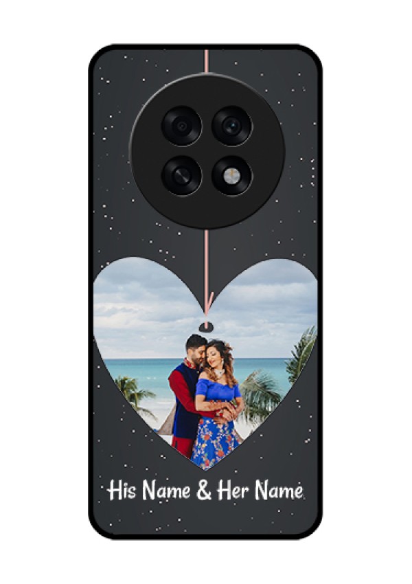 Oppo F31 Pro Plus 5G Custom Glass Phone Case - Hanging Heart Design