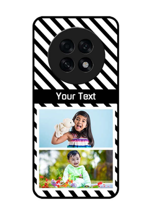 Oppo F31 Pro Plus 5G Custom Glass Phone Case - Black And White Stripes Design