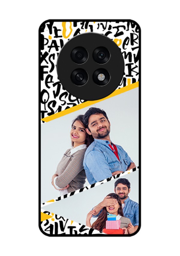 Oppo F31 Pro Plus 5G Custom Glass Phone Case - Letters Pattern Design