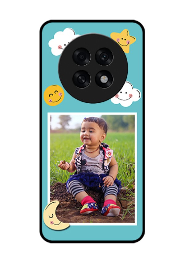 Oppo F31 Pro Plus 5G Custom Glass Phone Case - Smiley Kids Stars Design