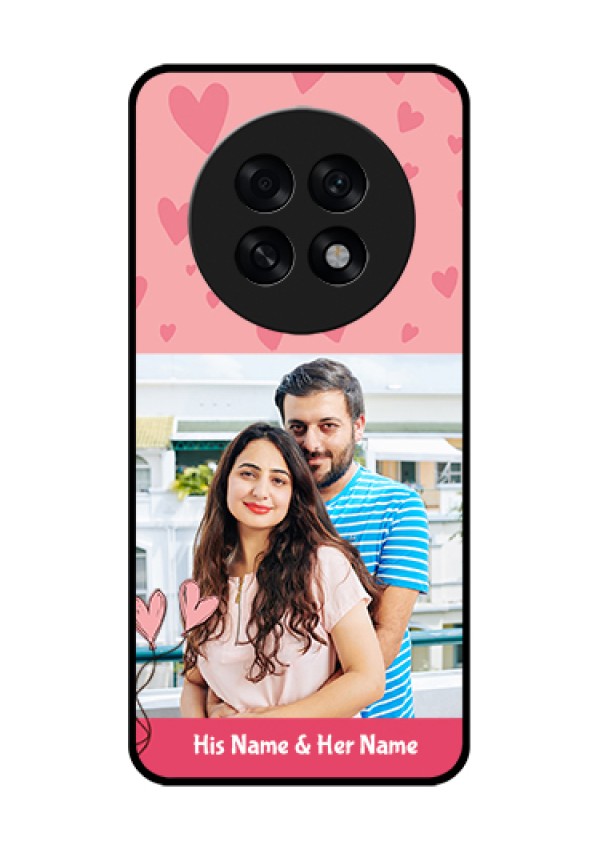 Oppo F31 Pro Plus 5G Custom Glass Phone Case - Love Design Peach Color
