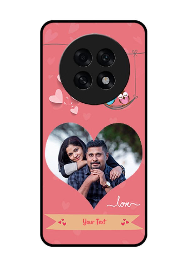 Oppo F31 Pro Plus 5G Custom Glass Phone Case - Peach Color Love Design