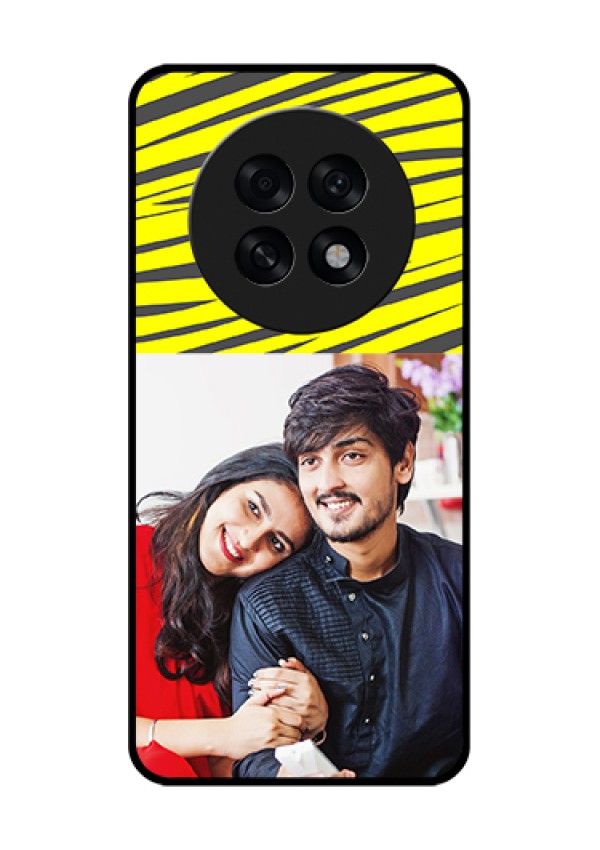Oppo F31 Pro Plus 5G Custom Glass Phone Case - Yellow Abstract Design