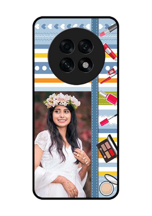 Oppo F31 Pro Plus 5G Custom Glass Phone Case - Makeup Icons Design