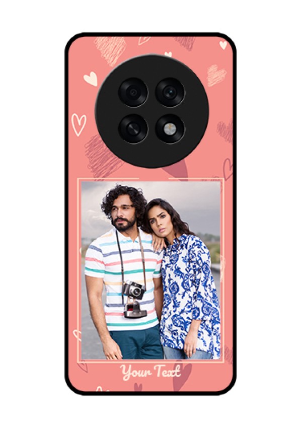 Oppo F31 Pro Plus 5G Custom Glass Phone Case - Love Doodle Art Design