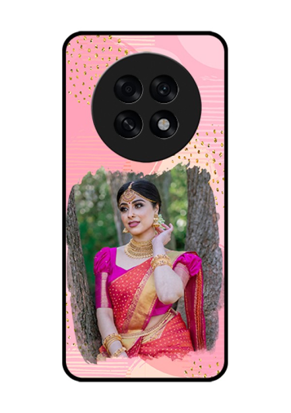 Oppo F31 Pro Plus 5G Custom Glass Phone Case - Gold Glitter Splash Design