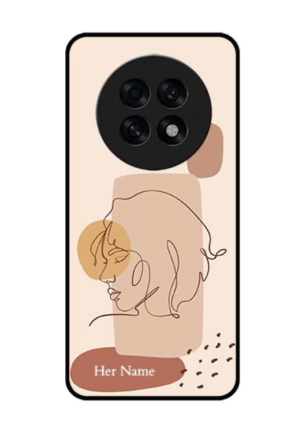 Oppo F31 Pro Plus 5G Custom Glass Phone Case - Calm Woman Line Art Design
