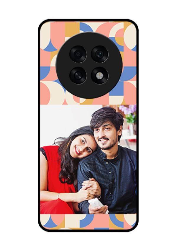 Oppo F31 Pro Plus 5G Custom Glass Phone Case - Semi - Circle Maze Pattern Design