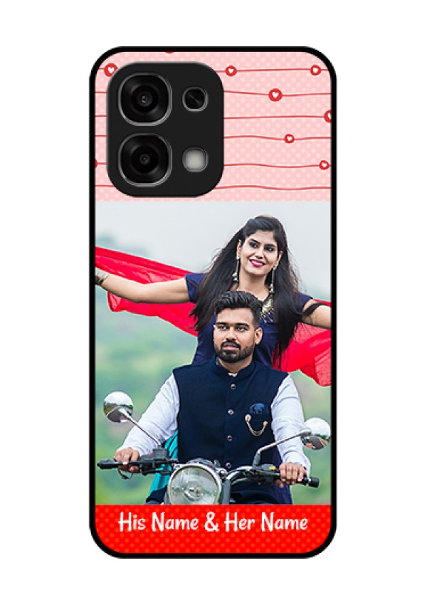 Oppo F33 5G Custom Glass Phone Case - Red Pattern Case Design