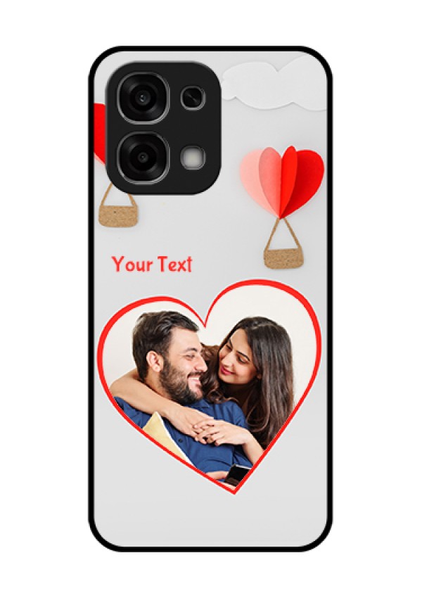 Oppo F33 5G Custom Glass Phone Case - Parachute Love Design