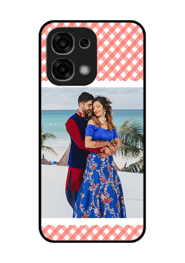 Oppo F33 5G Custom Glass Phone Case - Pink Pattern Design
