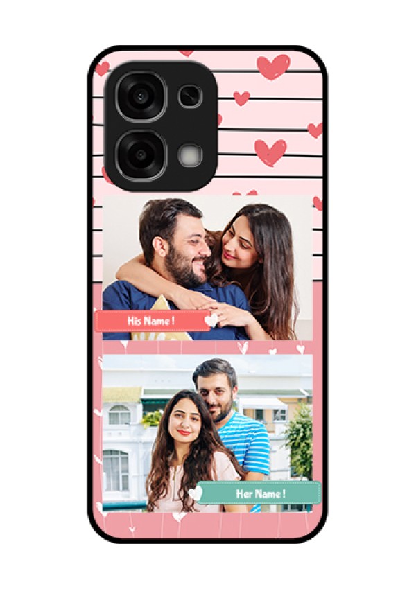 Oppo F33 5G Custom Glass Phone Case - Photo With Heart Design