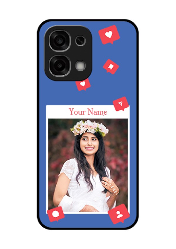 Oppo F33 5G Custom Glass Phone Case - Like Share And Comment Design