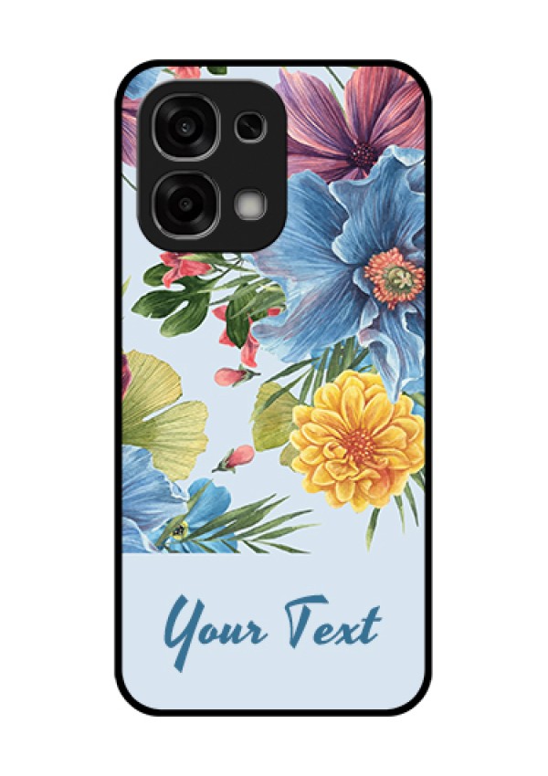 Oppo F33 5G Custom Glass Phone Case - Stunning Watercolored Flowers Painting Design