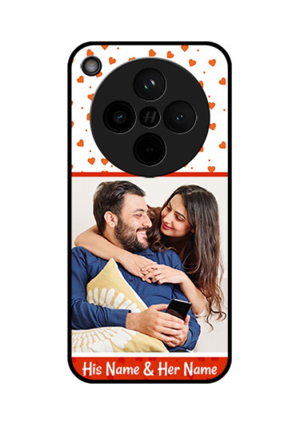 Find X8 5G Custom Glass Phone Case - Orange Love Symbol Design