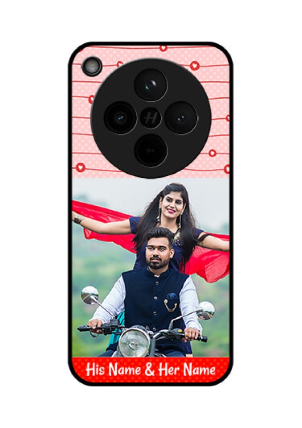 Find X8 5G Custom Glass Phone Case - Red Pattern Case Design