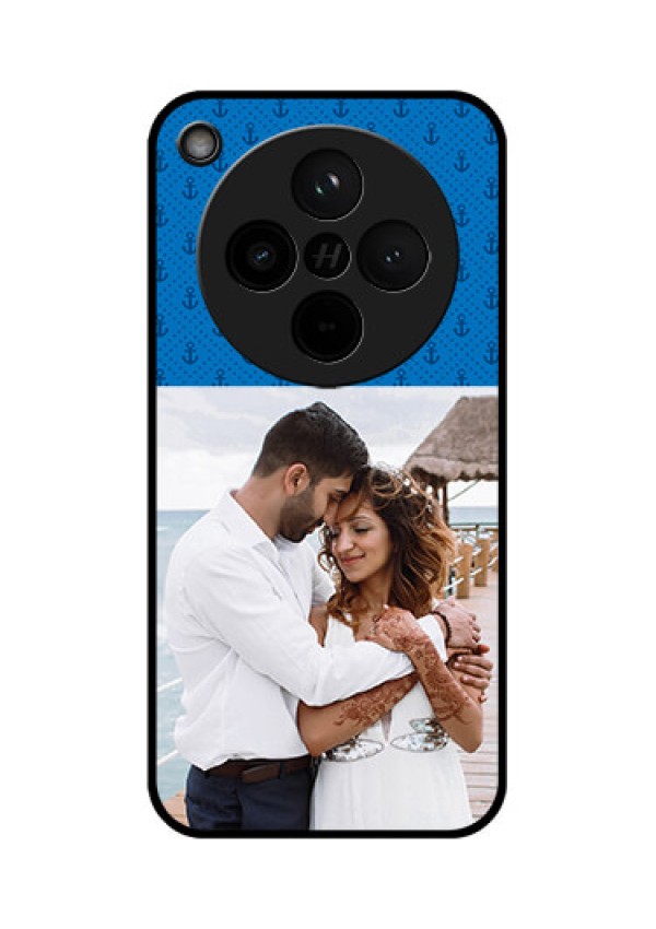 Find X8 5G Custom Glass Phone Case - Blue Anchors Design