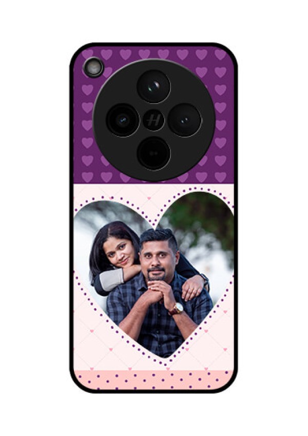 Find X8 5G Custom Glass Phone Case - Violet Love Dots Design
