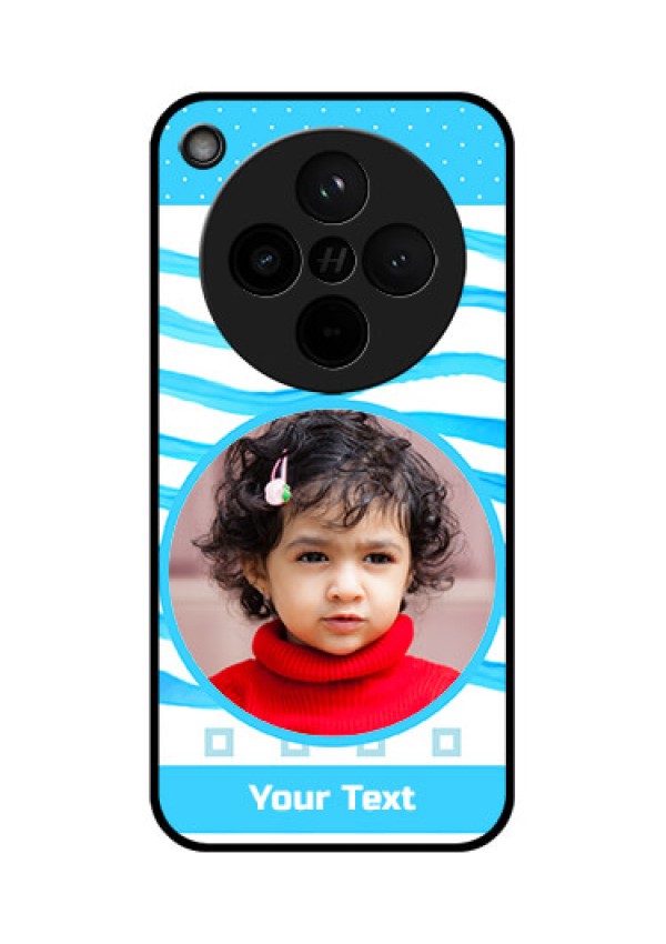 Find X8 5G Custom Glass Phone Case - Simple Blue Case Design