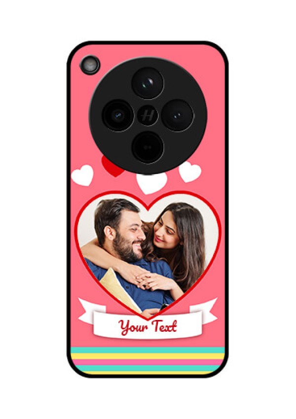 Find X8 5G Custom Glass Phone Case - Love Shapes Doodle Design