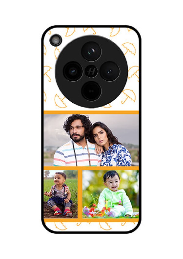 Find X8 5G Custom Glass Phone Case - Yellow Pattern Design