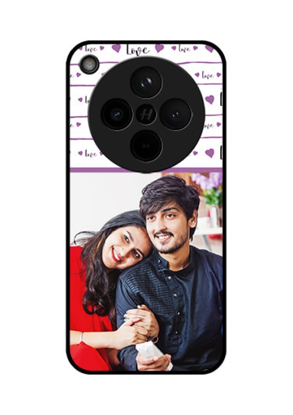 Find X8 5G Custom Glass Phone Case - Couples Heart Design