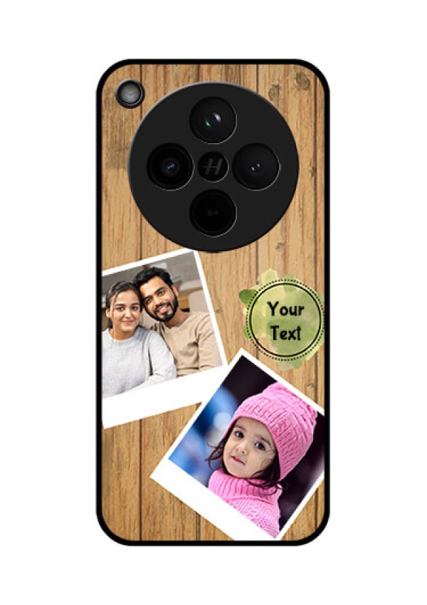 Find X8 5G Custom Glass Phone Case - Wooden Texture Design