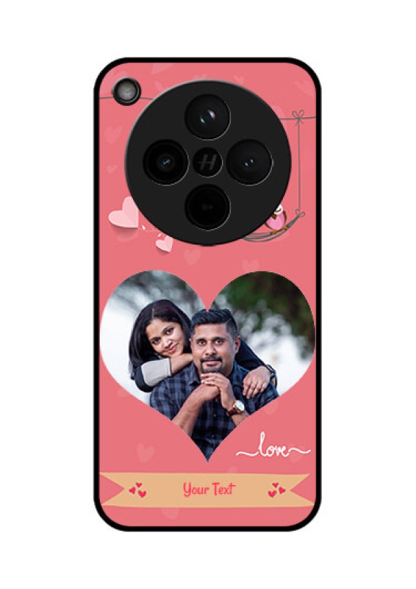 Find X8 5G Custom Glass Phone Case - Peach Color Love Design