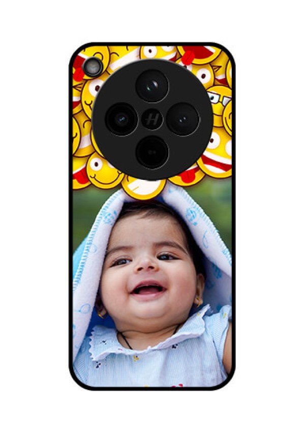 Find X8 5G Custom Glass Phone Case - With Smiley Emoji Design