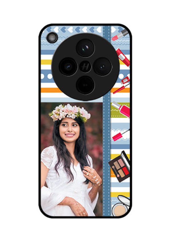 Find X8 5G Custom Glass Phone Case - Makeup Icons Design