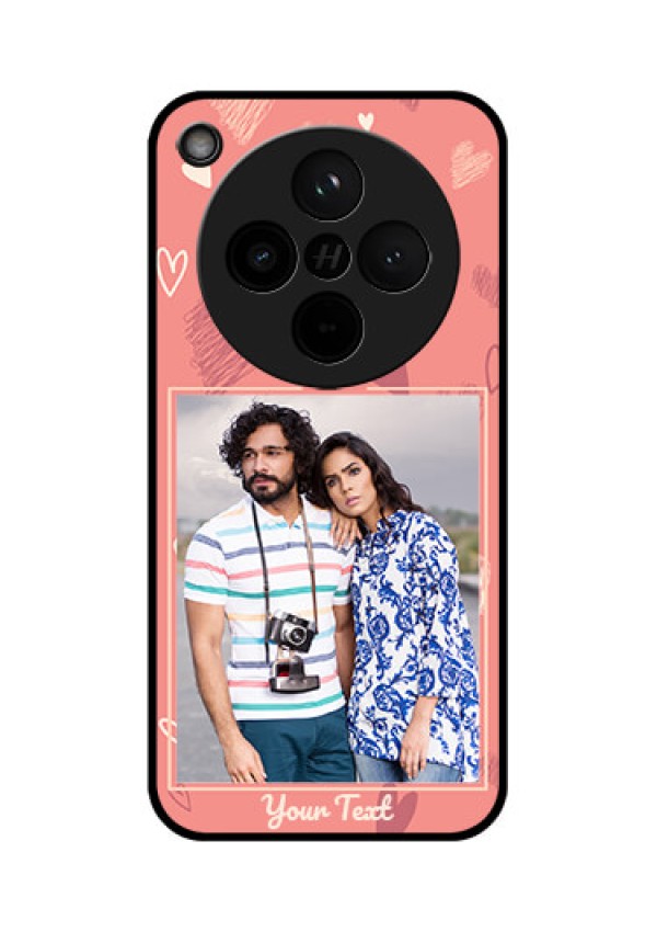 Find X8 5G Custom Glass Phone Case - Love Doodle Art Design