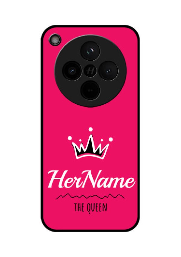 Find X8 5G Custom Glass Phone Case - Queen With Name Design
