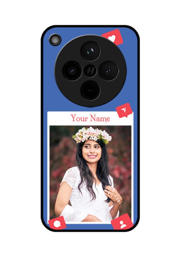 Find X8 5G Custom Glass Phone Case - Like Share And Comment Design