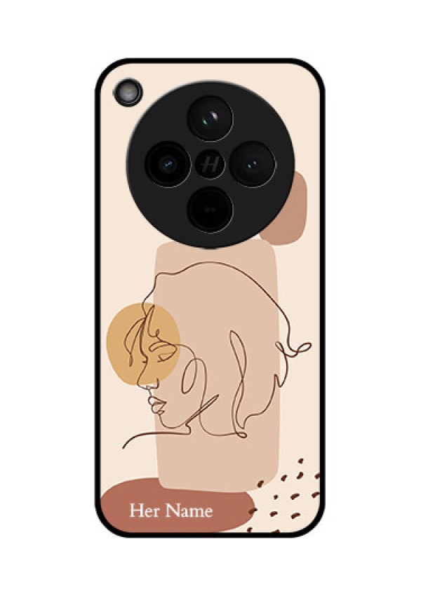 Find X8 5G Custom Glass Phone Case - Calm Woman Line Art Design