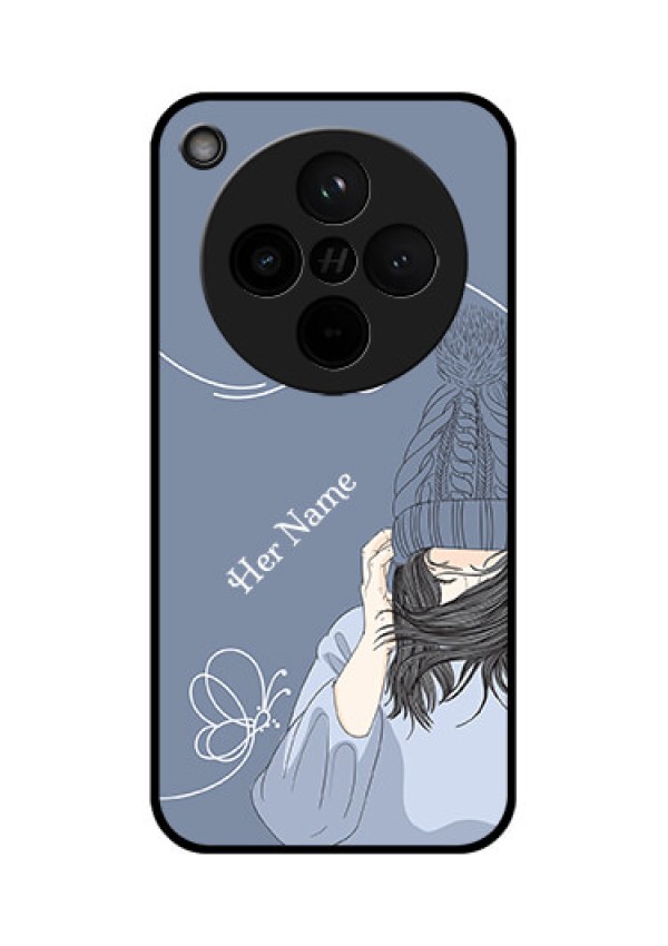 Find X8 5G Custom Glass Phone Case - Girl In Winter Outfit Design