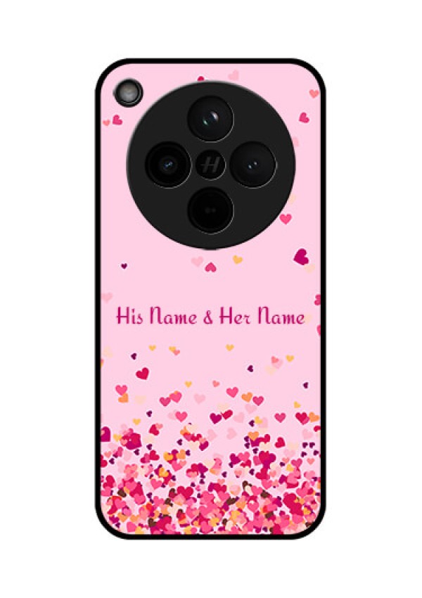Find X8 5G Custom Glass Phone Case - Floating Hearts Design