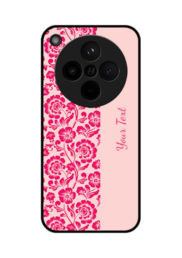 Find X8 5G Custom Glass Phone Case - Attractive Floral Pattern Design