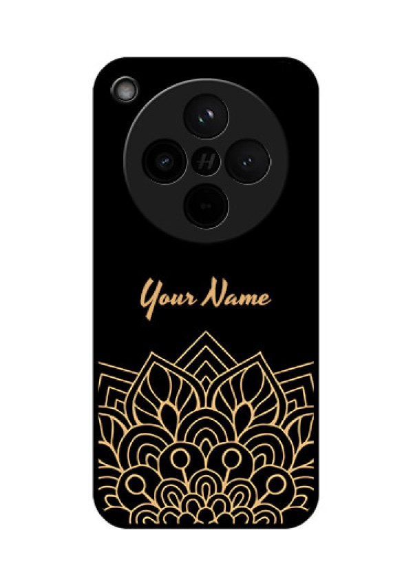Find X8 5G Custom Glass Phone Case - Golden Mandala Design