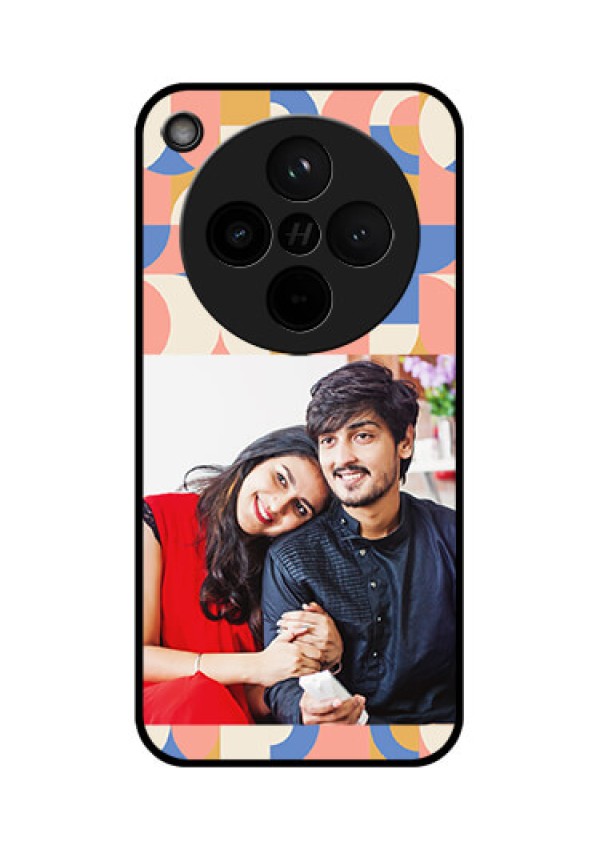 Find X8 5G Custom Glass Phone Case - Semi - Circle Maze Pattern Design