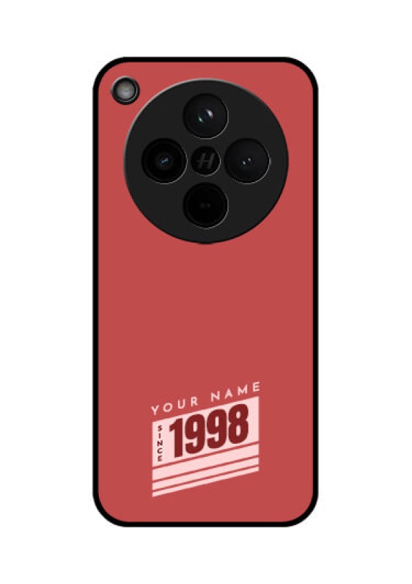Find X8 5G Custom Glass Phone Case - Red Custom Year Of Birth Design