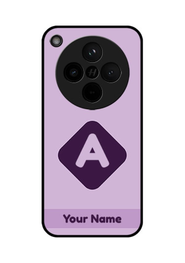 Find X8 5G Custom Glass Phone Case - Custom Letter In Curved Badge Design