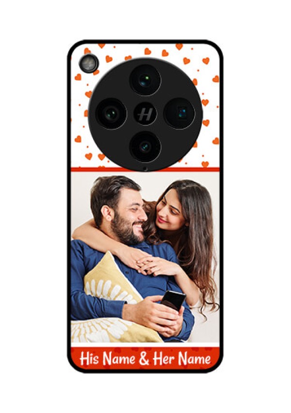 Find X8 Pro 5G Custom Glass Phone Case - Orange Love Symbol Design