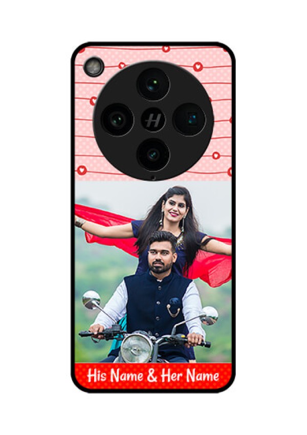 Find X8 Pro 5G Custom Glass Phone Case - Red Pattern Case Design