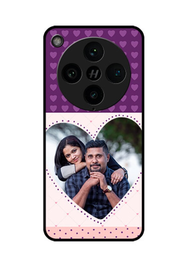 Find X8 Pro 5G Custom Glass Phone Case - Violet Love Dots Design