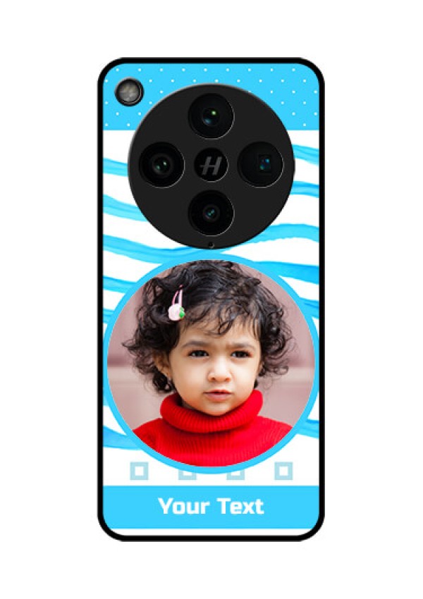 Find X8 Pro 5G Custom Glass Phone Case - Simple Blue Case Design