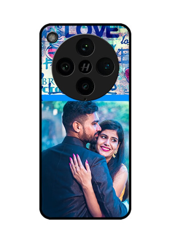Find X8 Pro 5G Custom Glass Phone Case - Colorful Love Design