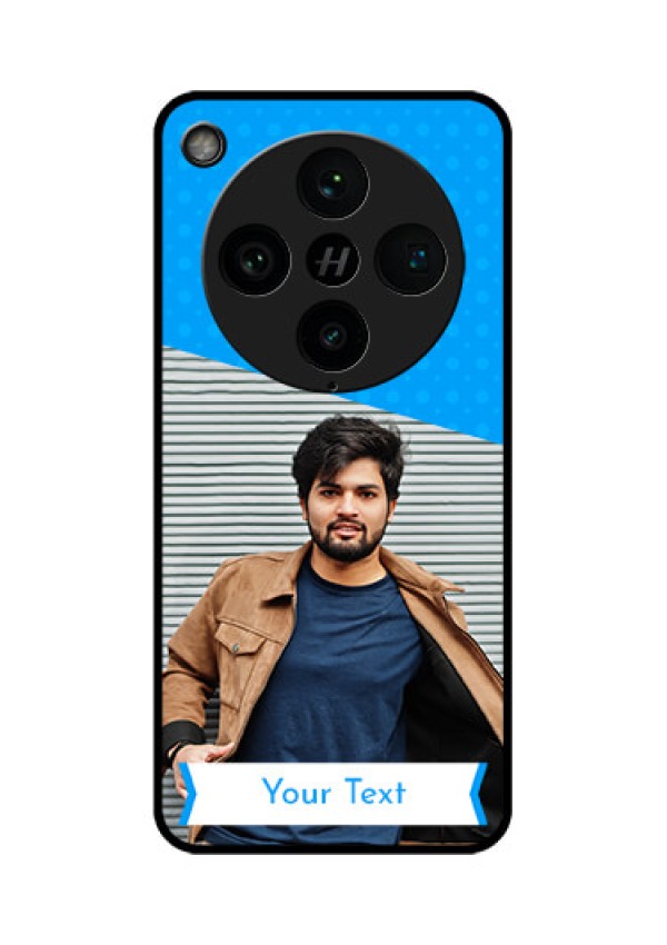 Find X8 Pro 5G Custom Glass Phone Case - Simple Blue Color Design