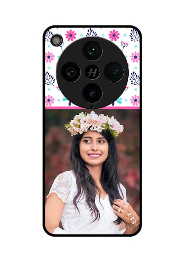 Find X8 Pro 5G Custom Glass Phone Case - Colorful Flower Design